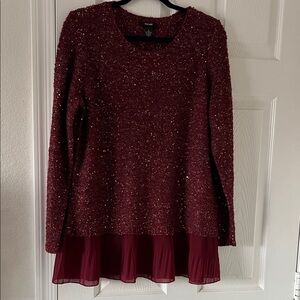 Alfani Maroon Knit Top